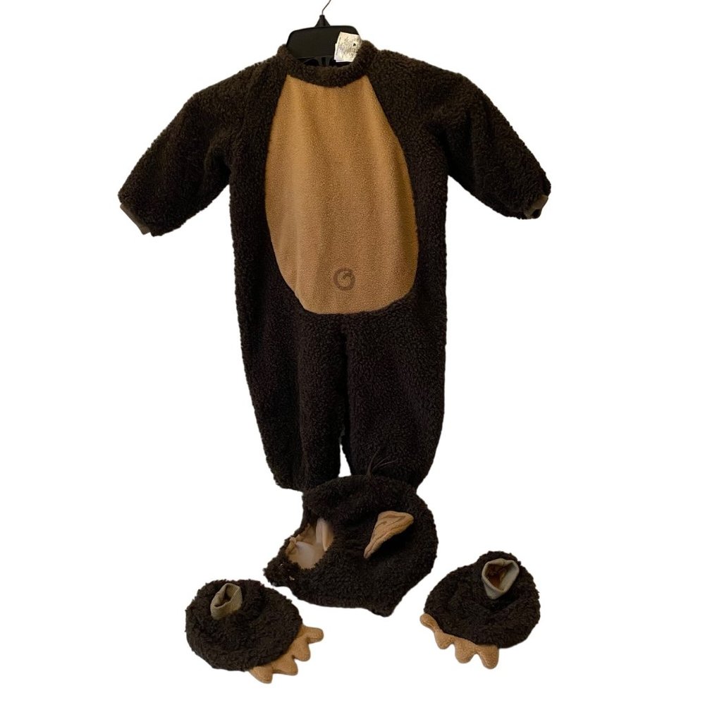 In Character brown‎ Monkey hooded costume fleece zip back toddler M 12-18 mon